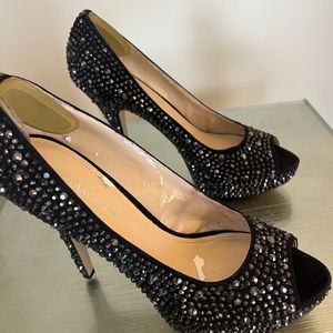 Enzo Angiolini Black Beaded Pumps size 7 1/2